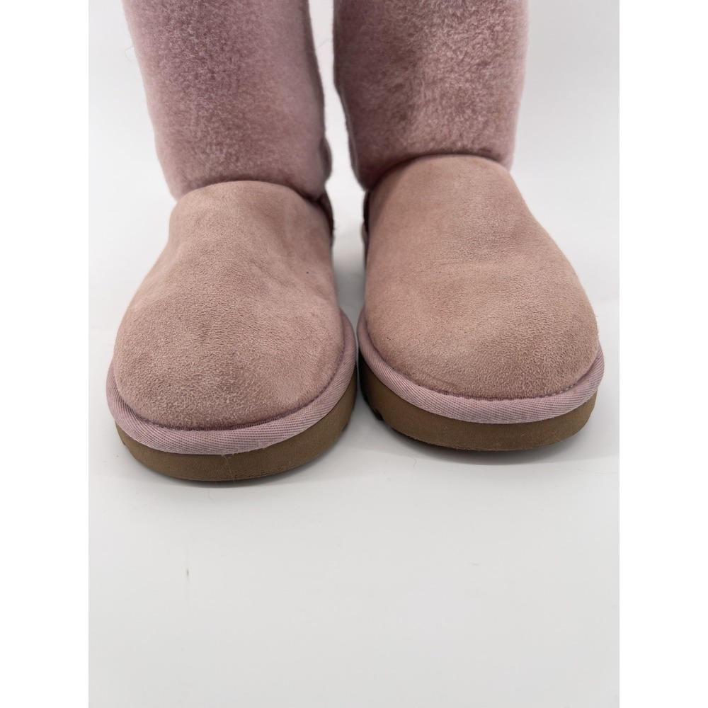 UGG Boots Size 7 Classic Fur  Sherpa Cuff‎ Pink Crystal Festival Boho Coquette - Picture 5 of 12